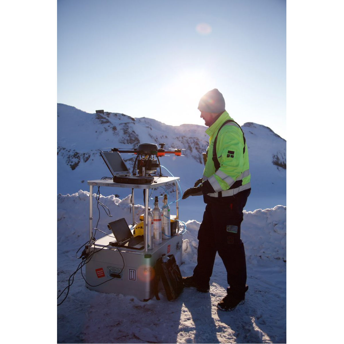 Aeromon field engineer conducting measurements back in the day